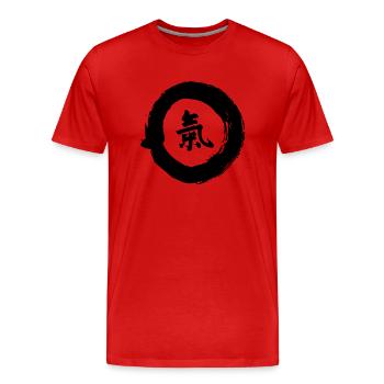 Ki - Männer Premium Bio T-Shirt - Rot - Vorne - Damien (186cm)
