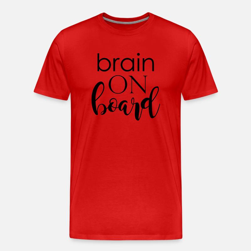 brain on board - Männer Premium Bio T-Shirt - Rot
