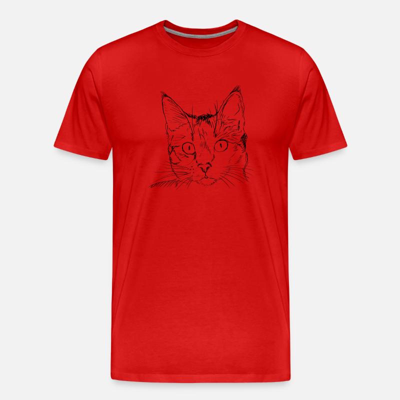 Katze - Männer Premium Bio T-Shirt - Rot