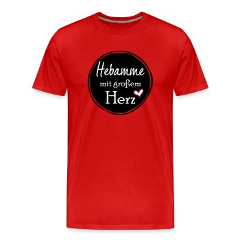 Hebamme mit großem Herz - Männer Premium Bio T-Shirt - Rot - Vorne - Damien (186cm)