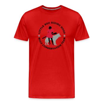 Wolf conservation team - Men's Premium Organic T-Shirt - red - Front - Damien (186cm)