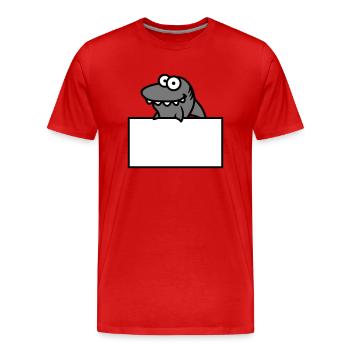 hai shield funny frame wall show comic cartoo - Men's Premium Organic T-Shirt - red - Front - Damien (186cm)