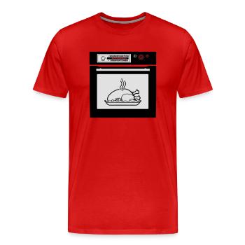 Braten in der Röhre (Schwangerschaft) - Männer Premium Bio T-Shirt - Rot - Vorne - Damien (186cm)