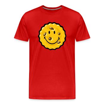 Smiley Chocklate Chip Biscuit - T-shirt bio Premium Homme - rouge - Devant - Damien (186cm)