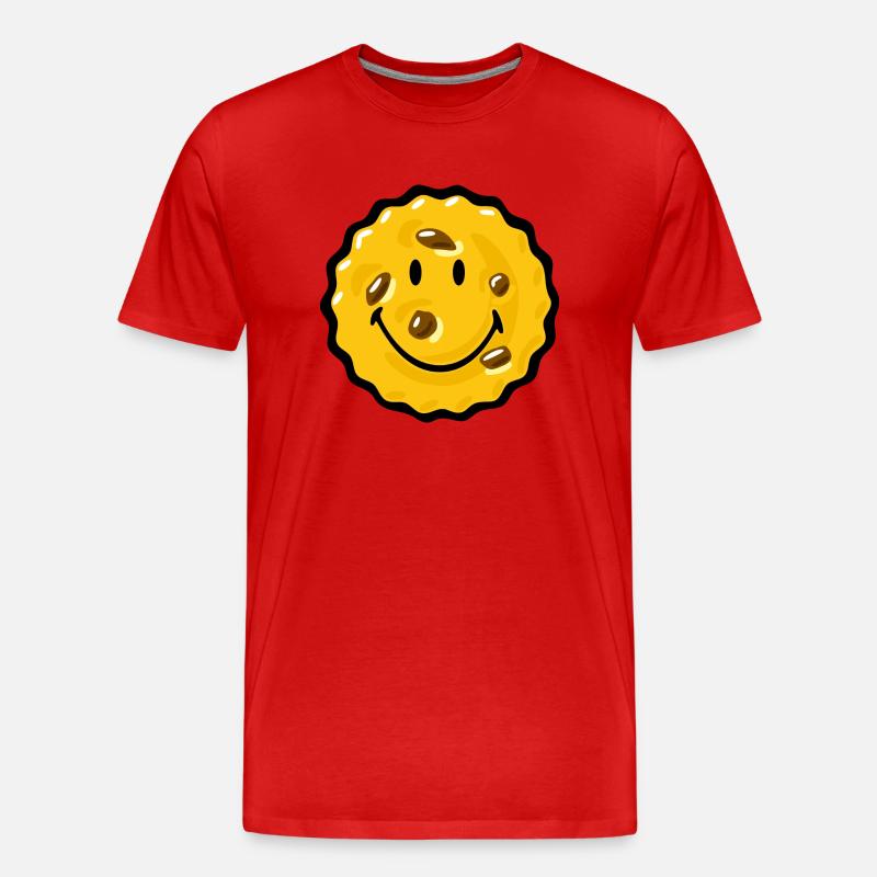 Smiley Chocklate Chip Biscuit - Männer Premium Bio T-Shirt - Rot
