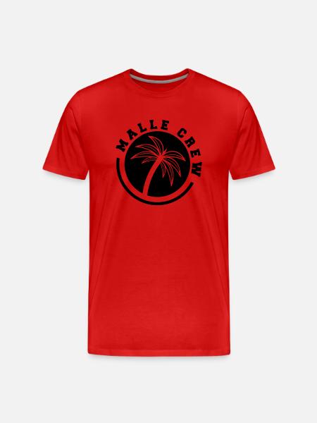 malle crew palme - Männer Premium Bio T-Shirt - Rot
