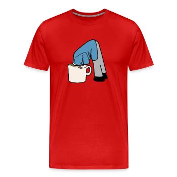 Kaffee - Männer Premium Bio T-Shirt - Rot - Vorne - Damien (186cm)