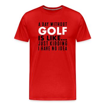 Golf - Männer Premium Bio T-Shirt - Rot - Vorne - Damien (186cm)