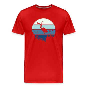 scuba diving T-Shirt tauchen - Männer Premium Bio T-Shirt - Rot - Vorne - Damien (186cm)