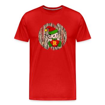 onze r - T-shirt bio Premium Homme - rouge - Devant - Damien (186cm)