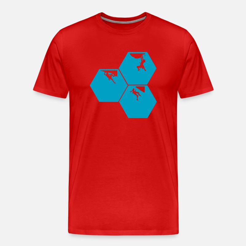 Bouldern Klettern Climbing - Männer Premium Bio T-Shirt - Rot