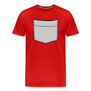 Brusttasche leer Design - Männer Premium Bio T-Shirt - Rot - Vorne - Damien (186cm)