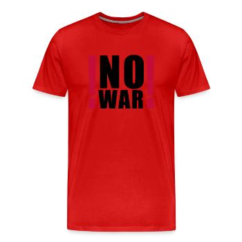 no war Kein Krieg Fuck Kriege - Männer Premium Bio T-Shirt - Rot - Vorne - Damien (186cm)