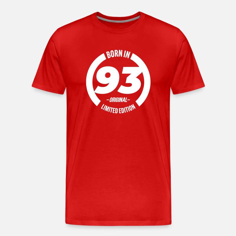 geboren in 93 - Männer Premium Bio T-Shirt - Rot