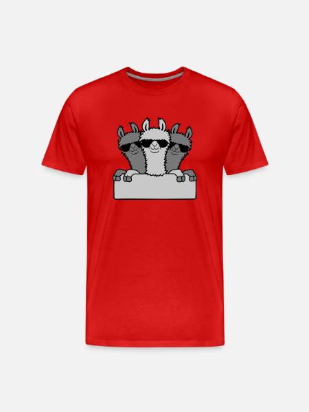 Lamas Friends Team Shield - Men's Premium Organic T-Shirt - red