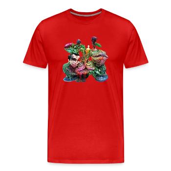 Carnivorous plant - Men's Premium Organic T-Shirt - red - Front - Damien (186cm)