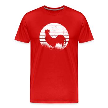 poulet poulet ferme coq fermier poule - T-shirt bio Premium Homme - rouge - Devant - Damien (186cm)