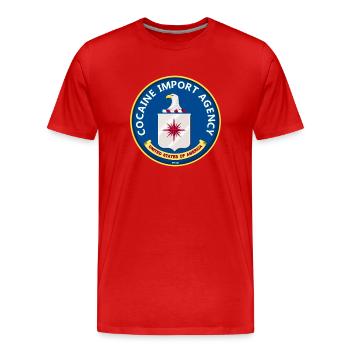 C.I.A. - Men's Premium Organic T-Shirt - red - Front - Damien (186cm)