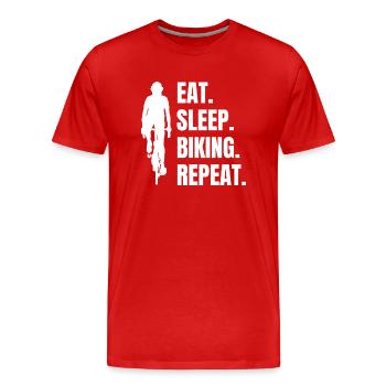 Fahrrad Radeln Fahrradtour Radfahren Mountainbike - Männer Premium Bio T-Shirt - Rot - Vorne - Damien (186cm)