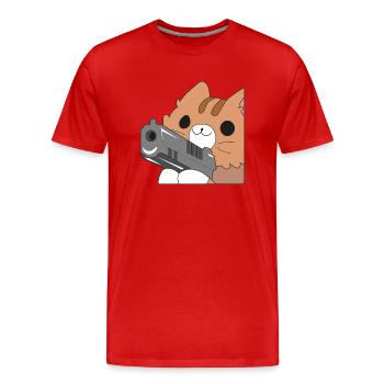 Ne dites jamais « non » à un chat - T-shirt bio Premium Homme - rouge - Devant - Damien (186cm)