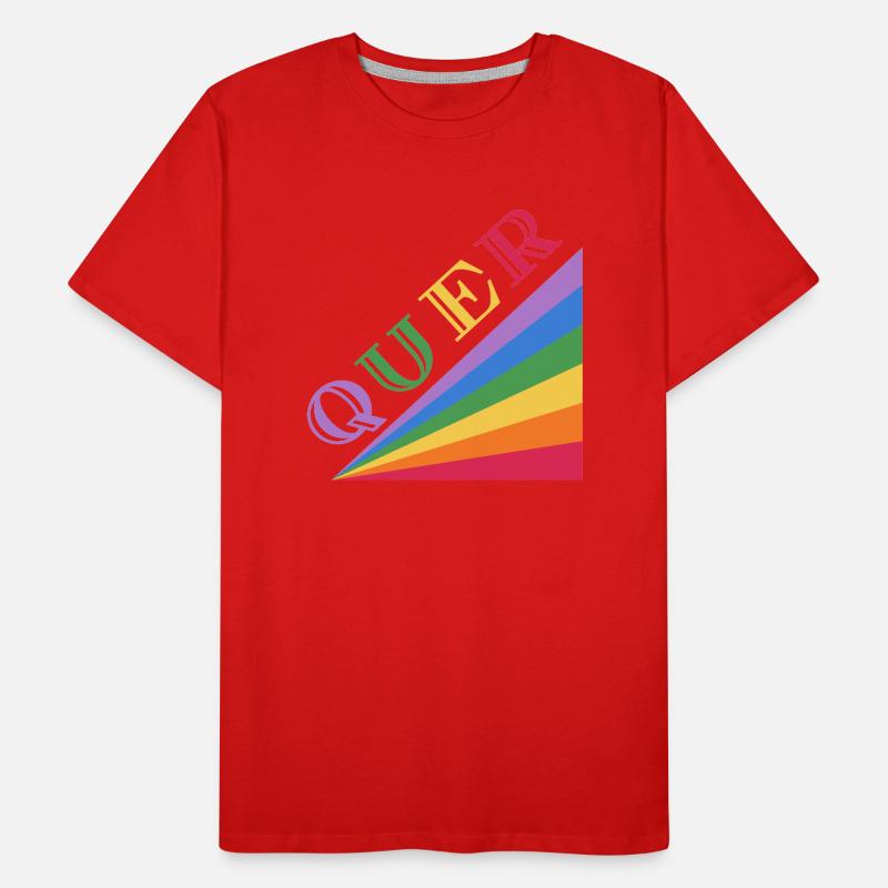 QUER Regenbogen Männer Premium Bio T-Shirt