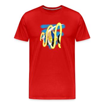 Poissons de mer - T-shirt bio Premium Homme - rouge - Devant - Damien (186cm)