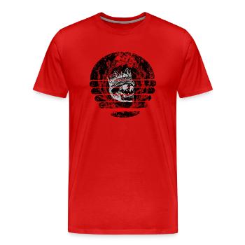 Zuckerschädel und Feuer - Männer Premium Bio T-Shirt - Rot - Vorne - Damien (186cm)