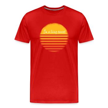 Je suis un coucher de soleil vivant - T-shirt bio Premium Homme - rouge - Devant - Damien (186cm)