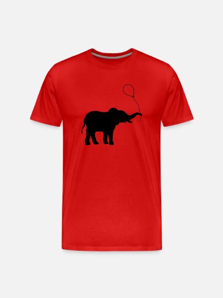 Flying Balloon Elephant Gift - Men's Premium Organic T-Shirt - red