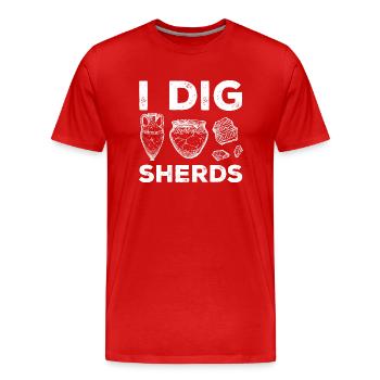 Archéologie Cadeau Archéologue - T-shirt bio Premium Homme - rouge - Devant - Damien (186cm)