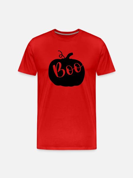 Pumpkin Boo Halloween - Men's Premium Organic T-Shirt - red