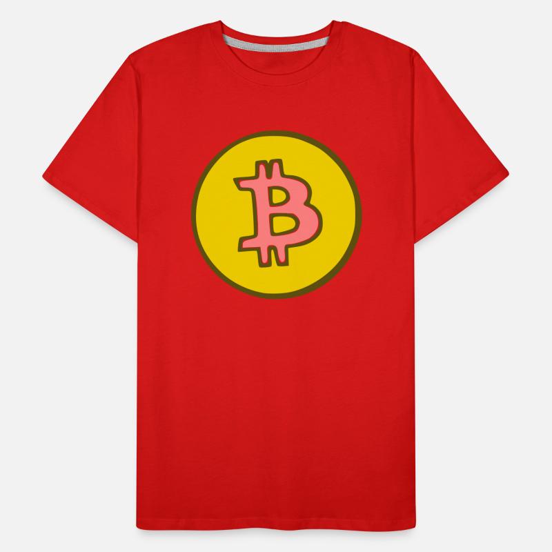 Bitcoin Krypto Währung virtuellen Lebens Vector 7 Männer Premium Bio T-Shirt