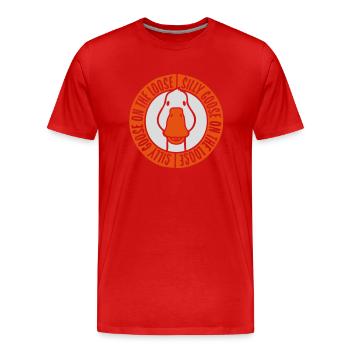 goose on the loose - Men's Premium Organic T-Shirt - red - Front - Damien (186cm)