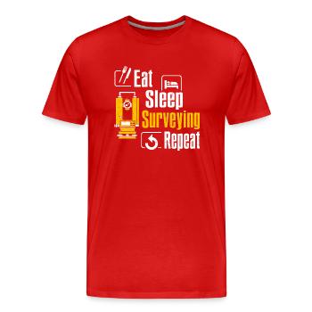 Arpenteur Cartographe Arpenteur Arpenteur - T-shirt bio Premium Homme - rouge - Devant - Damien (186cm)