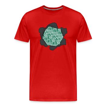 bday witzig miezekatze raubkatze weihnachten zitat - Männer Premium Bio T-Shirt - Rot - Vorne - Damien (186cm)