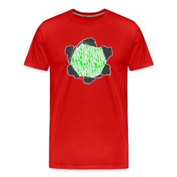 spaß veganismus gesundes essen spruch statement - Männer Premium Bio T-Shirt - Rot - Vorne - Damien (186cm)