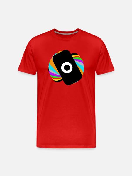 Regenbogen-Kreisel - Männer Premium Bio T-Shirt - Rot