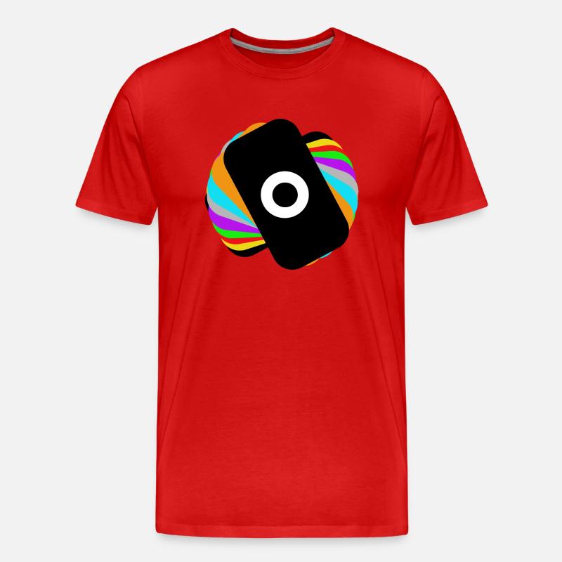 Regenbogen-Kreisel - Männer Premium Bio T-Shirt - Rot