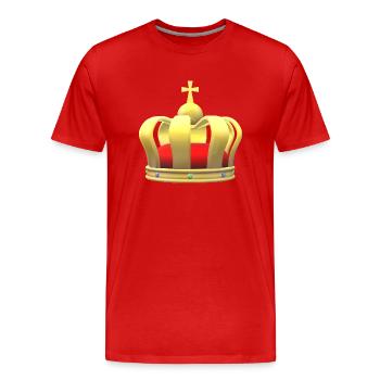 Krone König Königin Königreich Thron Krönung - Männer Premium Bio T-Shirt - Rot - Vorne - Damien (186cm)