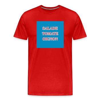 Streetwear STO - T-shirt bio Premium Homme - rouge - Devant - Damien (186cm)