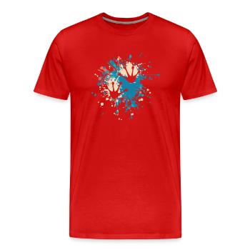 Éclaboussure de couleur d'empreinte de grenouille - T-shirt bio Premium Homme - rouge - Devant - Damien (186cm)