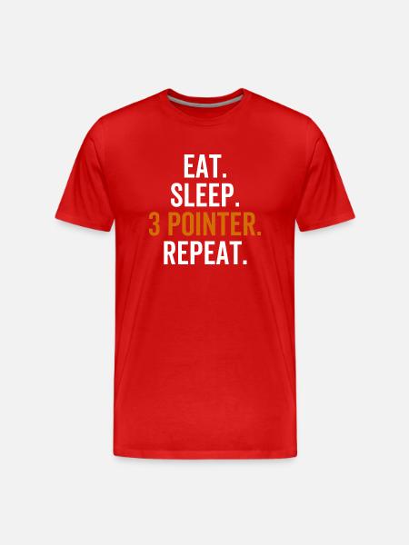 Eat Sleep 3 Pointer Repeat - Men's Premium Organic T-Shirt - red