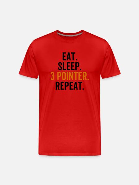 Eat Sleep 3 Pointer Repeat - Men's Premium Organic T-Shirt - red
