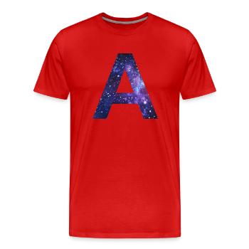 Galaxy A Letter Space Milky Way Gift - Men's Premium Organic T-Shirt - red - Front - Damien (186cm)