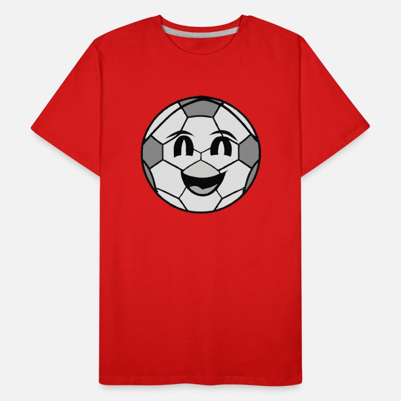 Fussball mit Gesicht Geschenkidee Männer Premium Bio T-Shirt