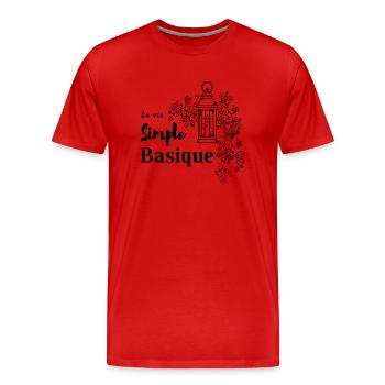 Leben - Männer Premium Bio T-Shirt - Rot - Vorne - Damien (186cm)
