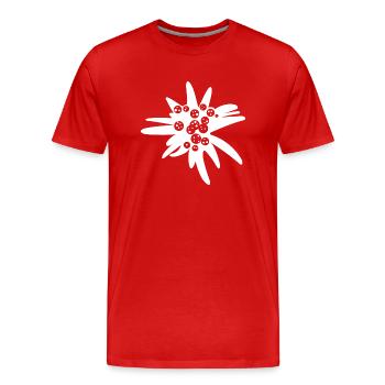 edelweiß - Männer Premium Bio T-Shirt - Rot - Vorne - Damien (186cm)