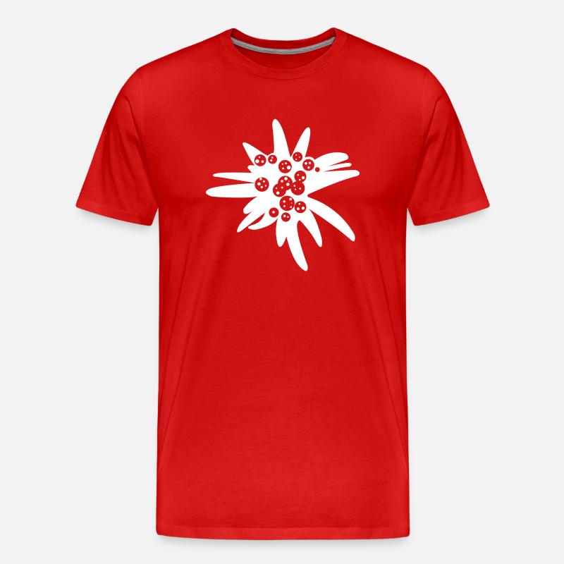 edelweiß - Männer Premium Bio T-Shirt - Rot