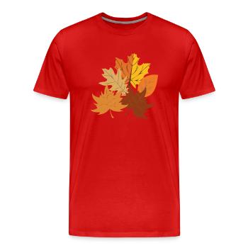 Autumn - Men's Premium Organic T-Shirt - red - Front - Damien (186cm)