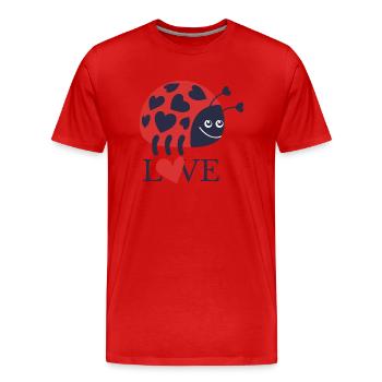 love bug - Love beetle - Men's Premium Organic T-Shirt - red - Front - Damien (186cm)